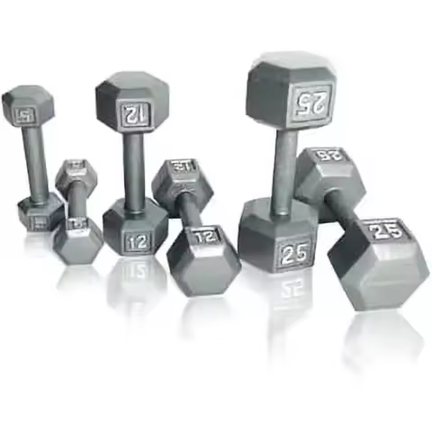 Barbell 12lb Cast Iron Hex Dumbbell, Long-Lasting Performance,Single