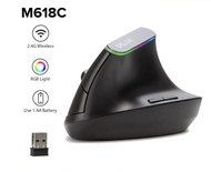 Delux M618C Practical Wireless Vertical Mouse 6 Button Maximum Optical 1600DPI 3D Mouse RGB Size M W
