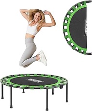 AOTOB 38”/40” Fitness Trampoline for Adult, Max Load 400/450 LBS Foldable Mini Trampoline with Durable Bungees, Small Rebounder Exercise Trampoline for Workout for Quiet and Safely Cushioned Bounce