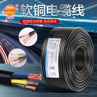 Jinhuanyu Cable RVV2 Core 3 Core 4 Core 5 Core 1 1.5 2.5 4 6 Plain Copper Core National Standard Sof