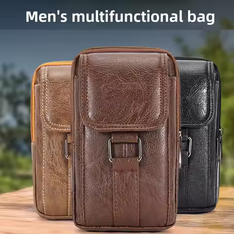 With Strap Mobile Phone Pouch Large Capacity Double Layers Phone Belt Clip Bag Waterproof Universal 