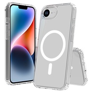 Magnetic Case Crystal Clear 1.5mm TPU PC Phone Back Cover for iPhone 17e / 16e