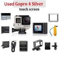 GoPro HERO 4 Silver Camcorder For Vlog 4K Go Pro 4 Black 3 Action Camera Used