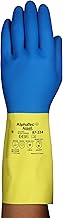 AlphaTec 87-224 Chemical Protection Gloves - L, Blue and Yellow (Case of 144)