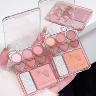 JJK-shop :8 สีพาเลทอายแชโดว์ Love Eyeshadow Palette Sweetheart Blush Highlight One ธรรมชาติสามมิติกั