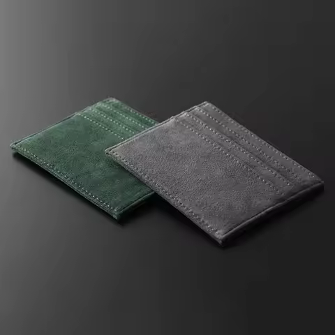 Suede Leather Mini Card Holder Wallets Coin Pocket Slim Male Wallet Credit Bank Card Multi Slot Port