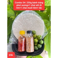 Combo 54: 250g dew-dried rice paper + 1 bottle of simmered chili sauce + 1 bottle of shrimp salt + k