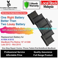 Replacement Battery A1494 A1618 For MacBook Pro Retina 15.6" A1398 Late 2013 - Mid 2015