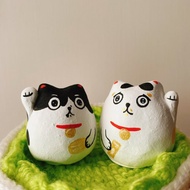 擴香石 | 緣起物系列 | 手繪 罐罐棒棒達摩 招財貓