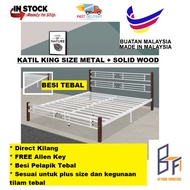 [READY STOCK KEDAH] King Bed Frame 100% Metal Katil Besi Tebal King Size Bedroom Furniture Perabot B