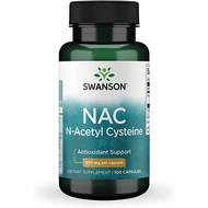 Swanson N-Acetyl Cysteine (NAC) 600mg - Viên Uống Giải Độc Gan Phục Hồi Mát Gan Và Chống Oxy Hóa 100