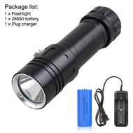 Asafee AF05D L2 LED Ultra Bright Torch Underwater 50m Diving Flashlight Lamp 4 Files Waterproof L2 L