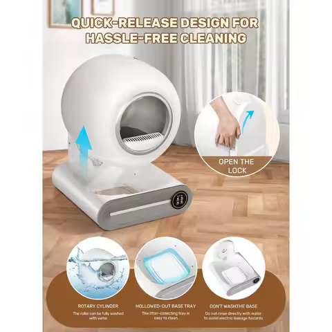 2026 Upgraded Multi-Function Self-Cleaning Cat Litter Box Robot, 65L+9L Extra Large Capacity for Mul