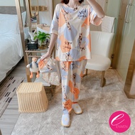 ENWEN women Round Neck  Short Sleeves Tshirt and Pajama Terno Set, Pyjamas pambahay terno for women pajamas for women, orange giraffe Design Korean , sleepwear for woman, night wear, home wear