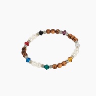 Gospel Bracelet Catholic Gift Israel Imported 5mm Olive Wood Beads with Swarovski Crystal Pearls 825