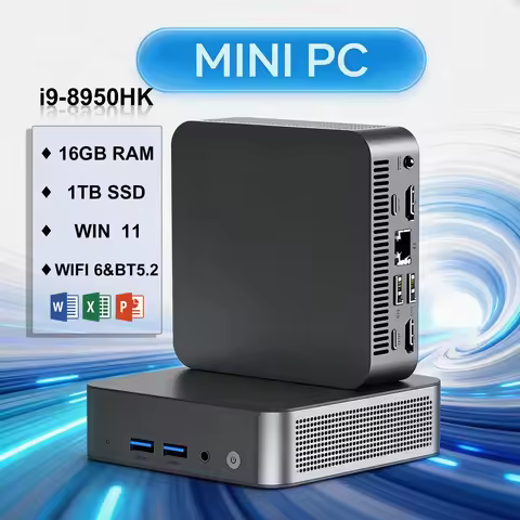 Mini Gaming PC Intel Core I9 8950HK I3 6100 Ethernet Handheld Computer Windows 11 16GB RAM 1TB/2TB S