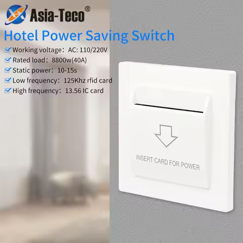 Wide Voltage Hotel Energy Saving Switch Low/High Frequency 125Khz/13.56MHz Support 110V/220V 40A M1/