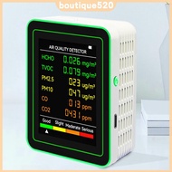 6 In 1 Air Quality Monitor Carbon Dioxide TVOC HCHO Detector Multifunctional PM2.5 PM10 HCHO TVOC CO