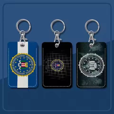 America FBI Various Game PU Soft Leather Rectangular Key Card Holder Induction Elevator Protection C