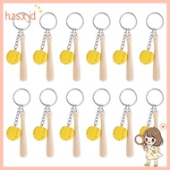 12Pcs Wooden Baseball Bat with for MINI Baseball Keychain Sports Keychain for Team Gifts hzsxjdzz.