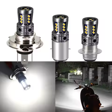 1PC Motorcycle LED Headlight Bulb H4 High/Low Beam S2 BA20D P15D H6 12V White Fog Light DRL Compatib