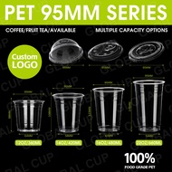 Coffee and milk tea PET cup sizes 10/12/14/16oz, diameter 95mm, disposable cupsfood-gra