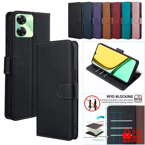 Popular Wallet Magnet Buckle Leather Flip Phone Case For Realme Narzo 70 70X 50A 30 20 Pro Note 50 6