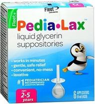 Fleet Fleet Laxative - Pedia-Lax Liquid Glycerin Suppositories, 6 Each (Pack Of 4)