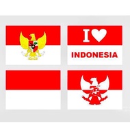 MERAH Flag Cheek Stickers Red and White Stickers Flag Stickers for Children and Adults