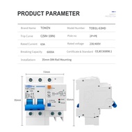Residual Current Circuit Breaker Main Switch with Surge Protector RCBO MCB with -Protection SPD