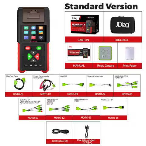 JDiag M200Pro ECU Remap Program Tool Motorbike Diagnostic Scanner Universal Support Most Brands M200