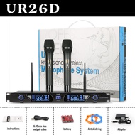 UR26D  wireless microphone 2 mikrofon genggam UHF FM Jarak penerimaan 80M Peralatan Audio Profesional