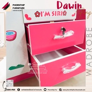 [สินค้าพร้อมจัดส่งใน3วัน] ตู้เสื้อผ้า DARWIN PINK Size : W120 x D53 xH122cm