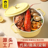 ST/🎀Factory Enamel Pot Non-Stick Pot Household Double-Ear Stew Pot Instant Noodle Pot Gas Stove Soup Pot for Induction C