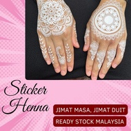 READY STOCK MALAYSIA ❤️ Sticker Instant Henna Design Sticker Merah/ Corak Henna Untuk Pengantin Tuna
