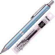 Pentel Energel Alloy RT Gel Pen Medium Point Metal Tip Ballpoint Pen Black ink + Refill (Sky blue Body)