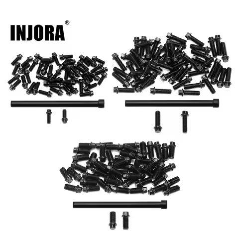 INJORA M2 M2.5 M3 Steel Scale Beadlock Ring Screws 1.9 2.2 Wheel Rims for 1/10 RC Crawler Car TRX4 A