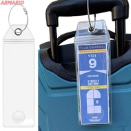 ARMARIO Suitcase Label Holder, PVC Waterproof Cruise Luggage Tag Holders, Essentials Steel Wire Cabl