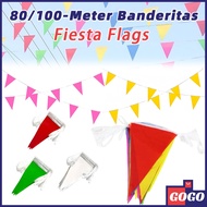 150PCs Banderitas Triangle Flags Colorful Fiesta Flag Rainbow Pennant Banner Celebrate Party Decor