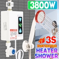 3800W 220V Bathroom Electric Water Heater Hot Shower Temperature Display Instant Hot Water Tankless Instant Water Heater
