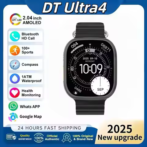 2025 New Original Watch DT Ultra 4 Smart Watch Men Google map NFC GPS Tracker HD BT Call IP68 Waterp