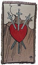 Vieux Monde Express Three of Swords Throw Blanket or Wall Hanging, 5x3 Foot