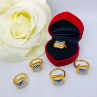 EMAS KOREA CINCIN DEWASA BISCUIT KERING FREE COP 916 - KOREA GOLD /RING / GOLD PLATED 24K