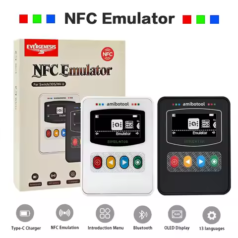 For Amiibotool Pixl.Js Chargeable Intelligent Emulator OLED Bluetooth Smart iNFC Emulator for Switch