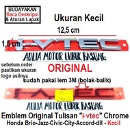 1pcs original i-vtec ivtec writing logo emblem for honda brio jazz civic city accord etc - small siz