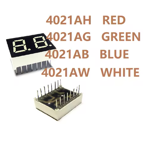 10PCS 4021AH 4021AB 4021AG 4021AW 0.4 Inch Common Cathode Two Digit Seven Segment Led Display Tube 1