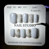 [Pipo Nails] Handmade Press-On Nails Minimalist Design in Size XS