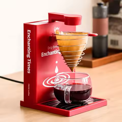 iCafilas Portable Coffee Machine 2 in 1 Tea&Coffee Powder Drip Electric Pour Over Coffee Maker Fast 