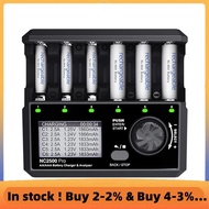 NC2500 Pro Battery Charger 6-Channel NiMH NiCd QC3.0 Charger for AA AAA Batteries Supports Bluetooth