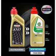 CASTROL 2T POWER 1 ORIGINAL RACING A747 NEW BOTOL PACKING 2T ENGINE OIL 1L 💯💯💯
